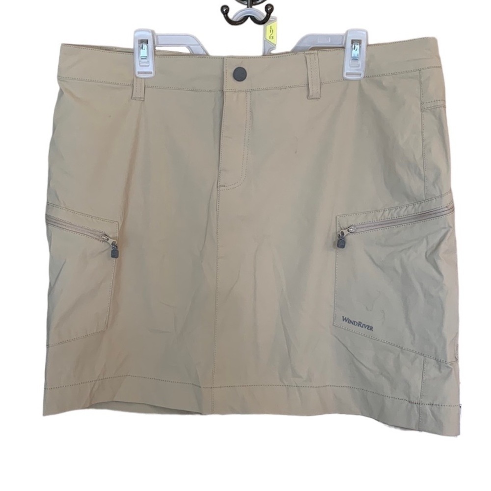 Wind River Womens Cargo Nylon Outdoor Active Hiking Skirt Skort Tan Size 16